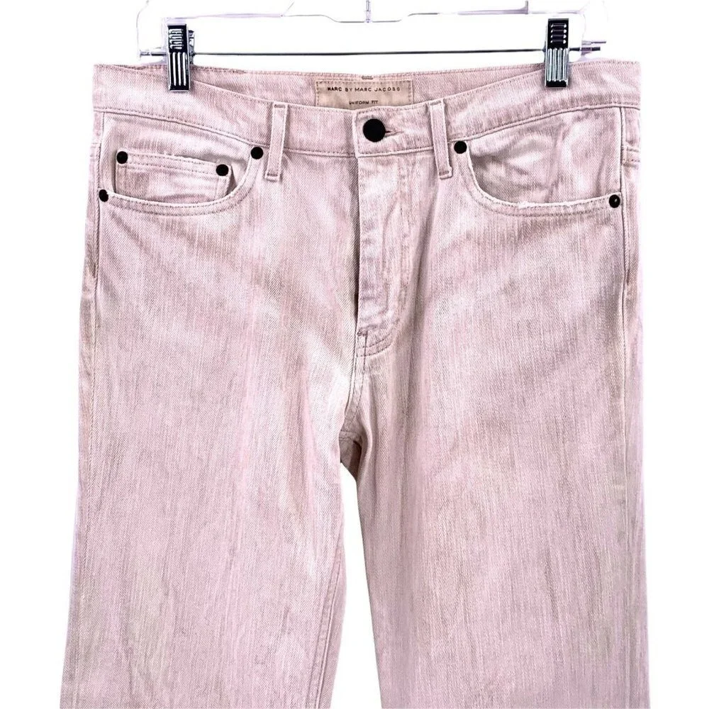 Marc By Marc Jacobs Beige Uniform Fit Straight Leg Jeans Size 30 x 34